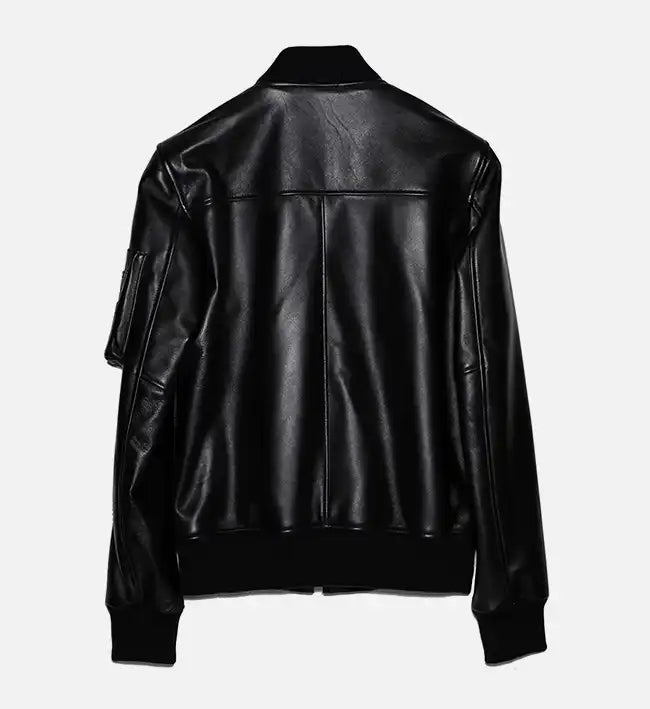 Hollywood Jackets Women’s Sheep-Skin Black Leather Bomber Jacket