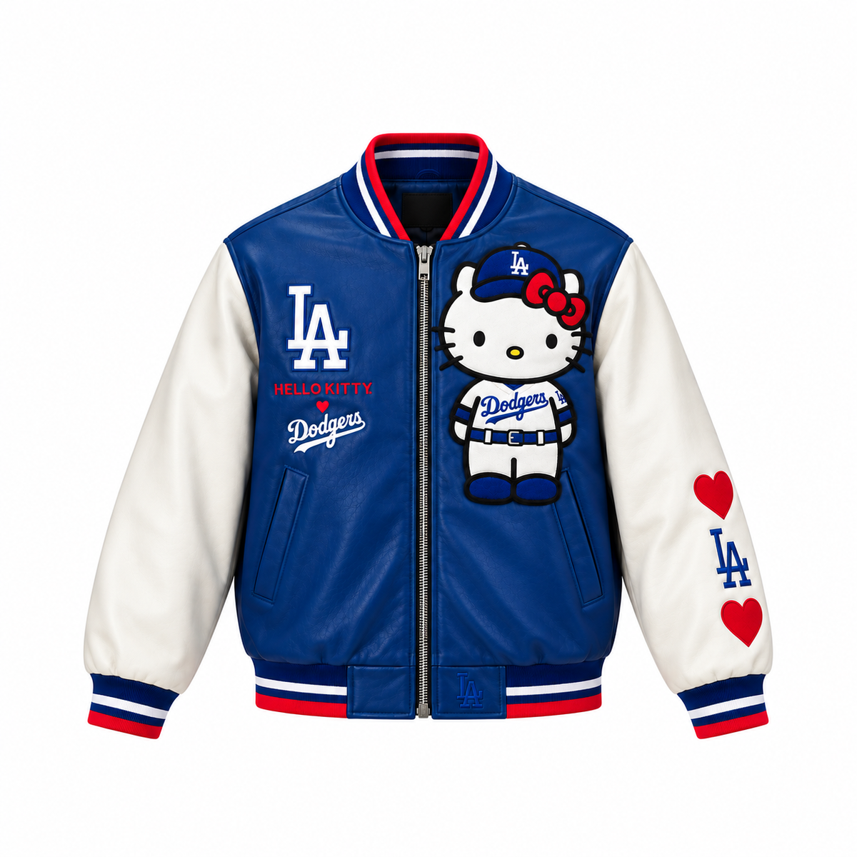 Women’s Hello Kitty Dodgers Leather Bomber Jacket