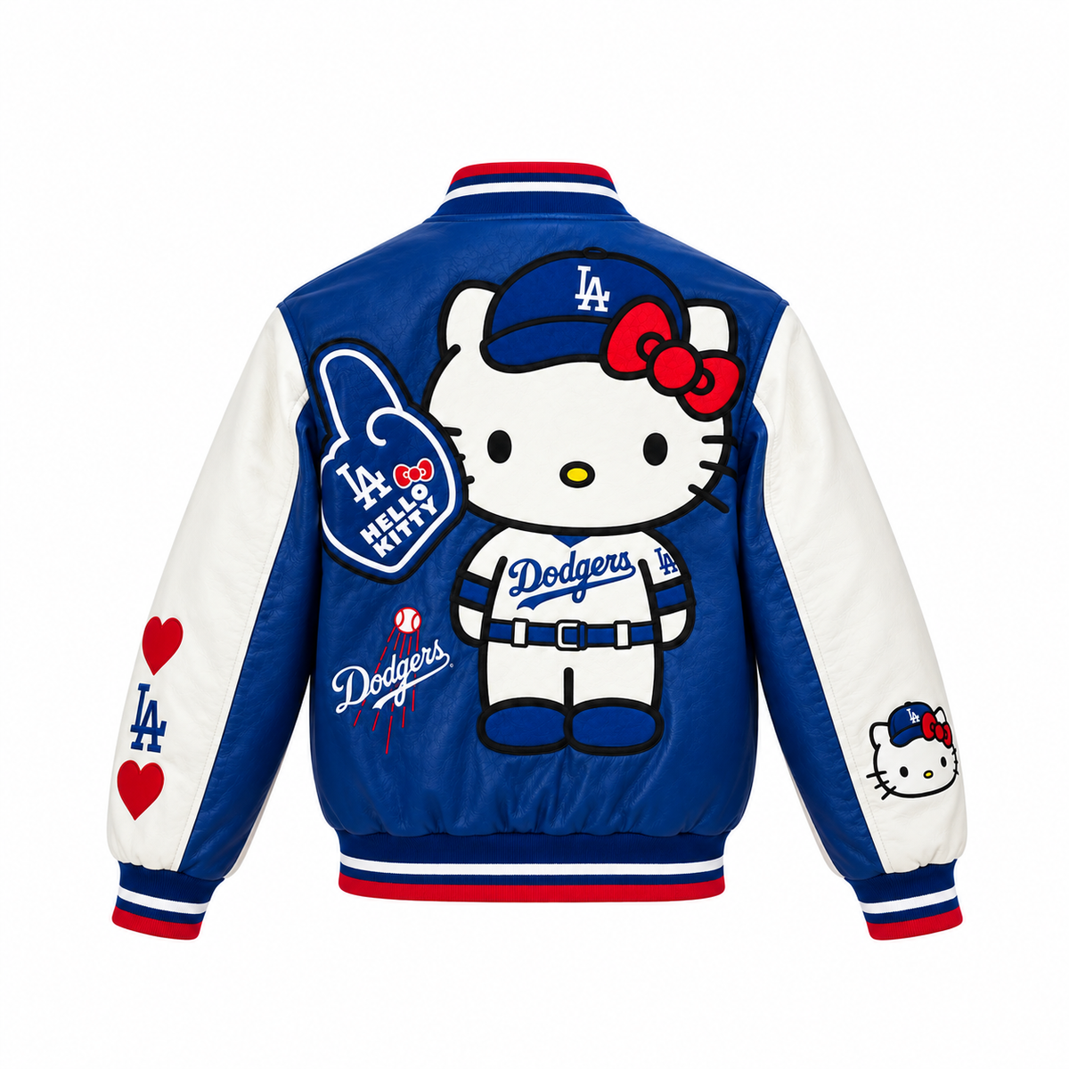 Women’s Hello Kitty Dodgers Leather Bomber Jacket