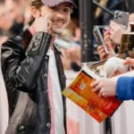 A Complete Unknown Paris Premiere Timothée Chalamet Black Leather Jacket