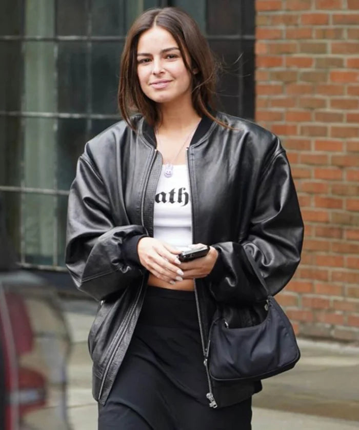 Hollywood Jackets Singer Addison Rae Black Leather Jacket