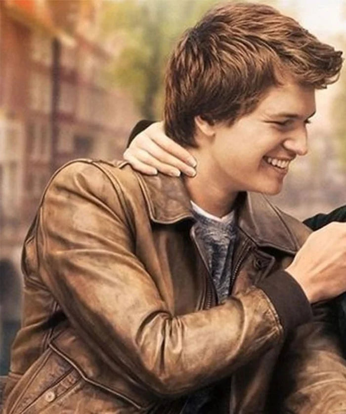 Ansel Elgort Inspired Leather Jacket from The Fault in Our Stars