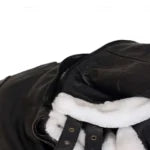 Men’s Fur Lined B3 Bomber Black Leather Jacket
