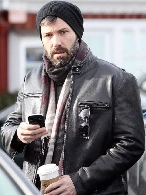 Hollywood Jackets Ben Affleck Black Leather Jacket