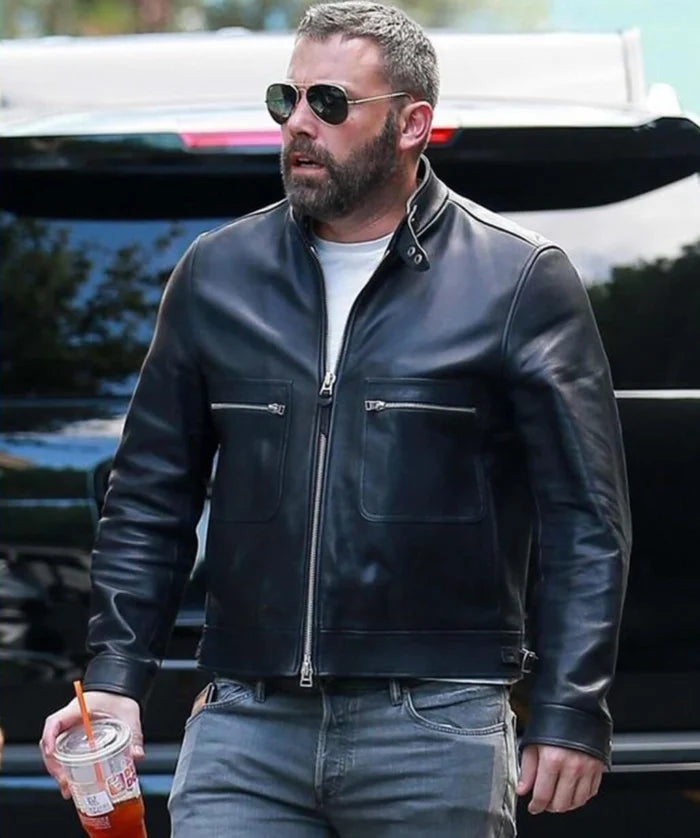 Ben Affleck Inspired Motorcycle Leather Jacket