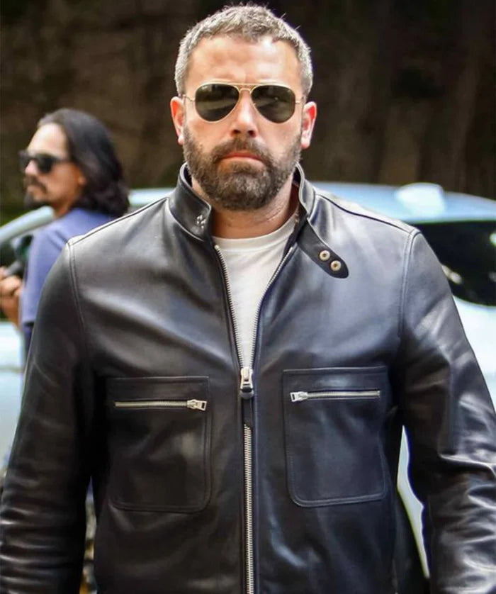Ben Affleck Inspired Motorcycle Leather Jacket
