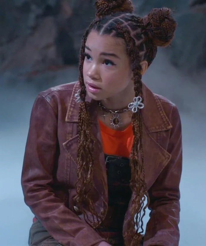**Billie Brown Leather Jacket Inspired by Wizards Beyond Waverly Place**