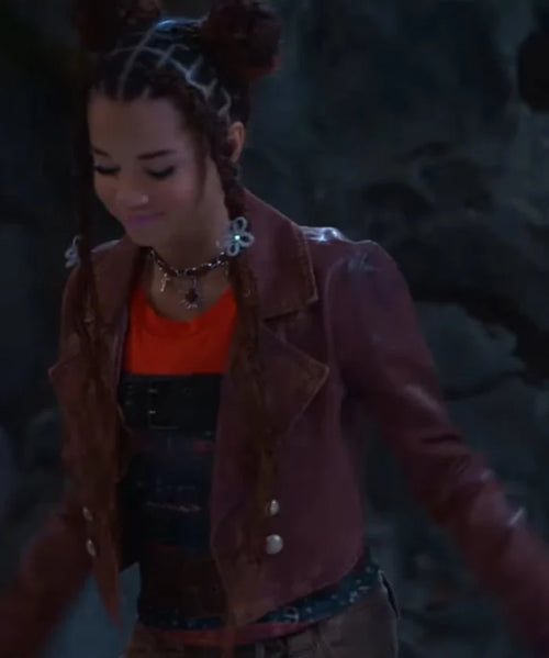 **Billie Brown Leather Jacket Inspired by Wizards Beyond Waverly Place**
