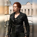 Hollywood Jackets Women's Black Widow Natasha Romanoff Moto Leather Jacket