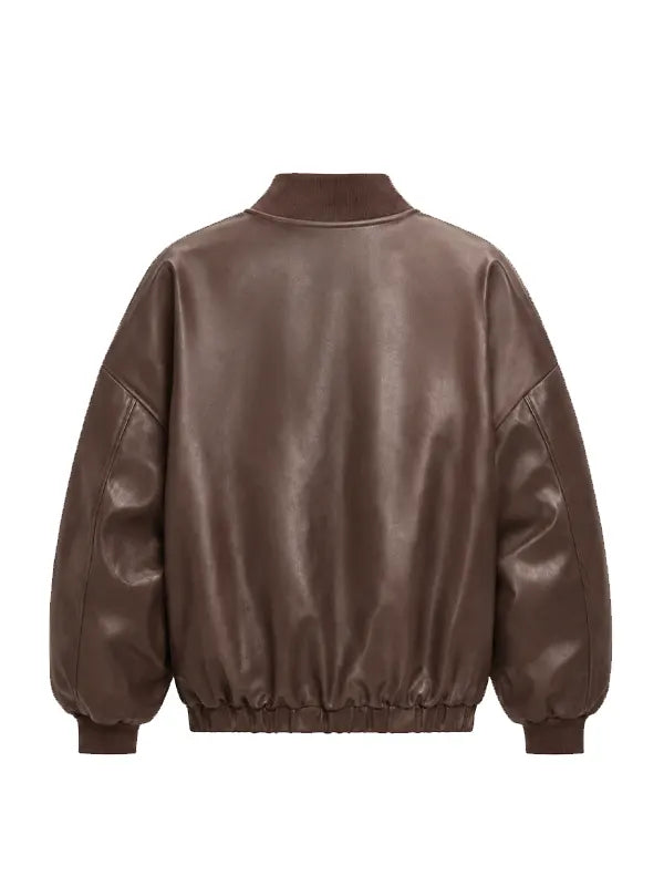 Hollywood Jackets Women’s Vintage Brown Distressed Leather Bomber Jacket