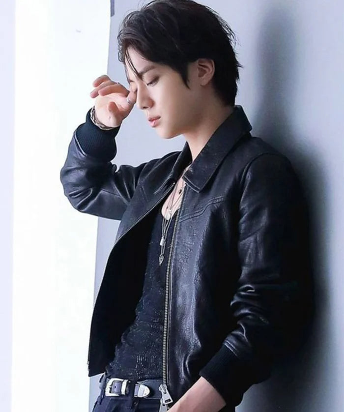 Hollywood Jackets BTS Jin Black Leather Jacket