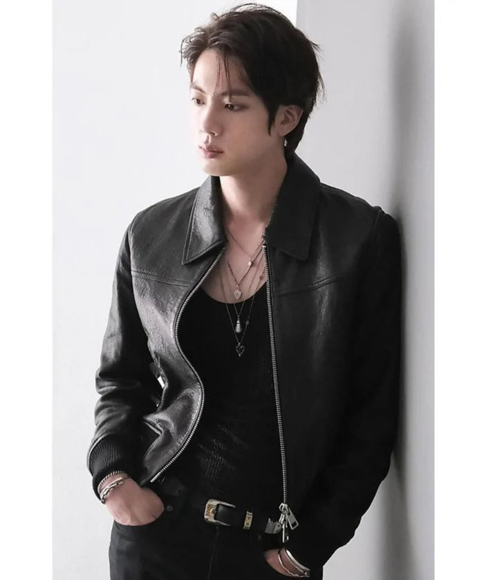 Hollywood Jackets BTS Jin Black Leather Jacket