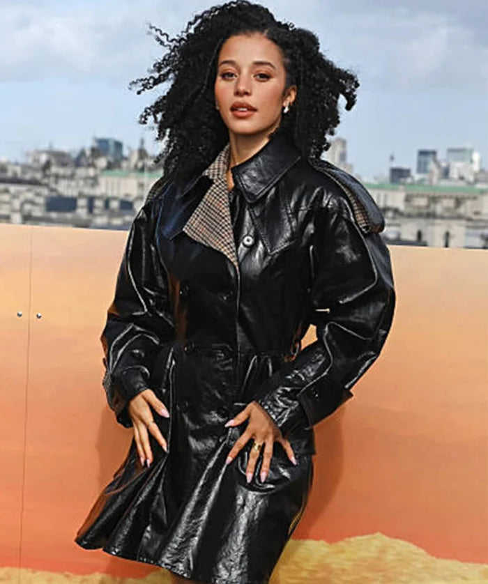 Chase Infiniti One Battle After Another Black Leather Coat