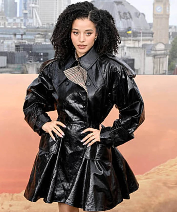 Chase Infiniti One Battle After Another Black Leather Coat