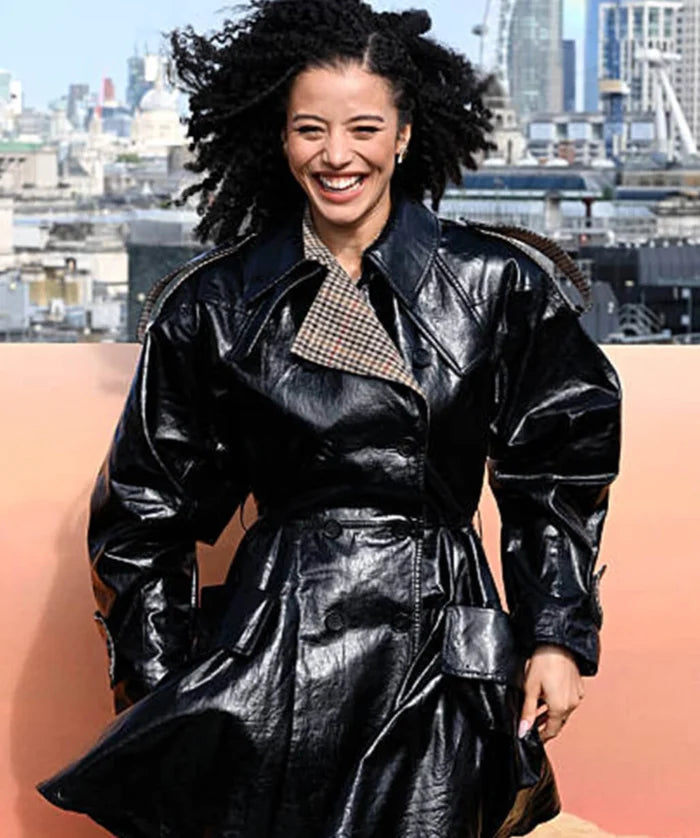 Chase Infiniti One Battle After Another Black Leather Coat