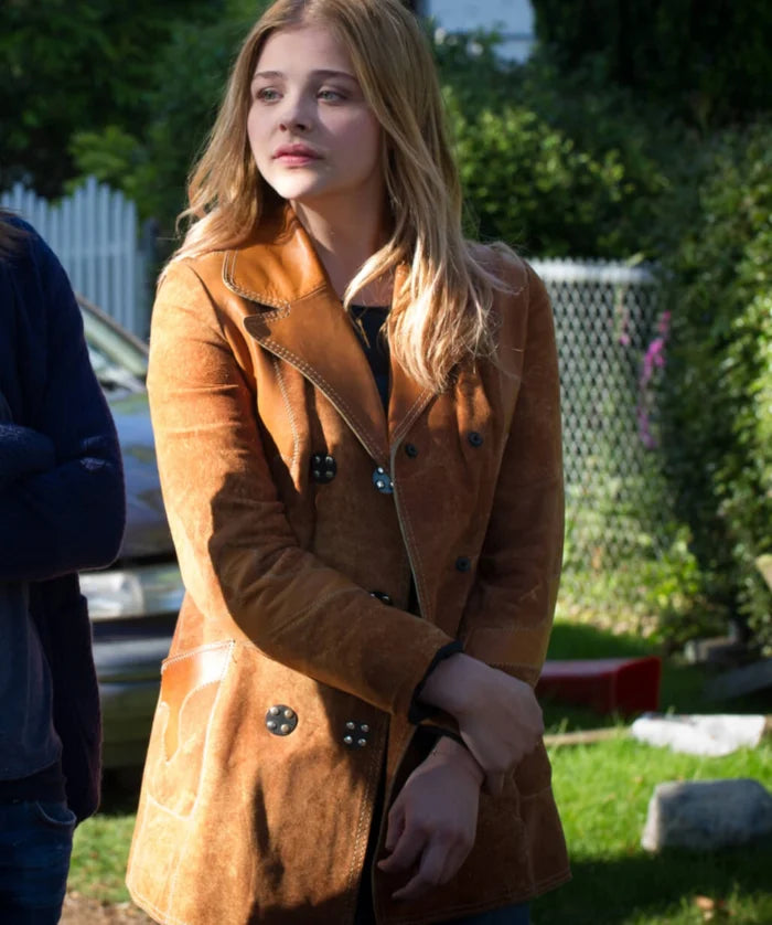 Hollywood Jacket Chloë Grace Moretz Annika Laggies Brown Suede Coat
