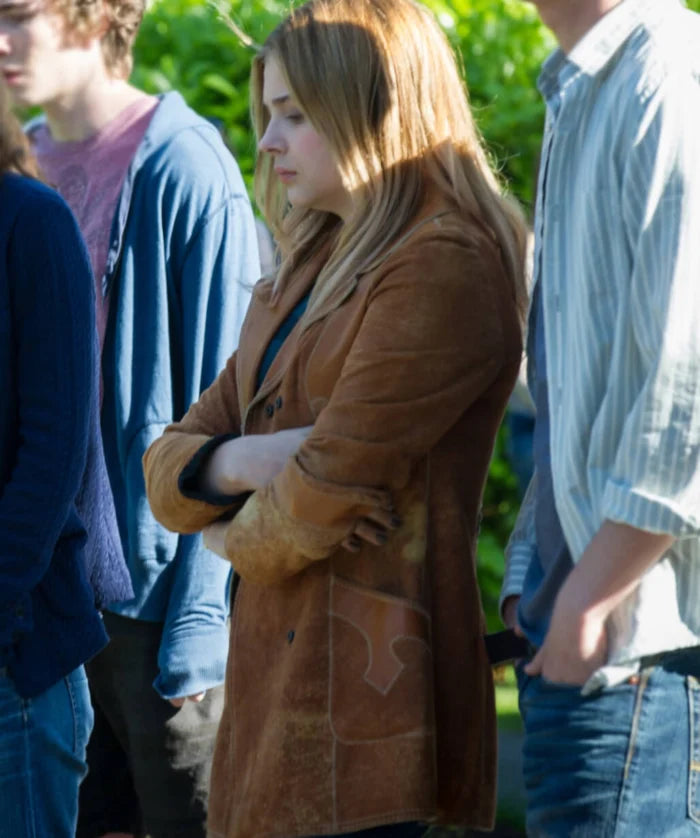 Chloë Grace Moretz Annika Laggies Brown Suede Coat