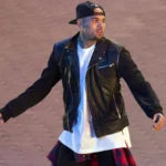 Chris Brown Black Leather Jacket