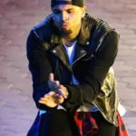 Chris Brown Black Leather Jacket