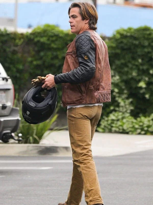 Hollywood Jackets Chris Pine Biker Leather Jacket