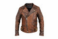 Hollywood Jackets Classic Brown Double Buckle Biker Leather Jacket