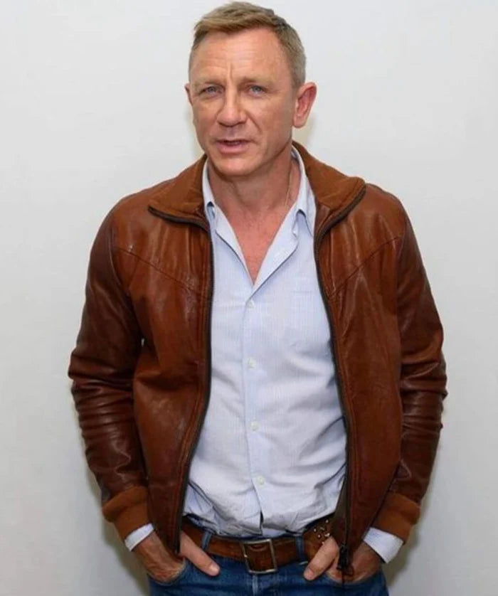 Brown Leather Jacket from Knives Out