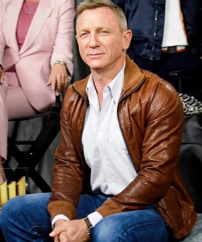 Brown Leather Jacket from Knives Out