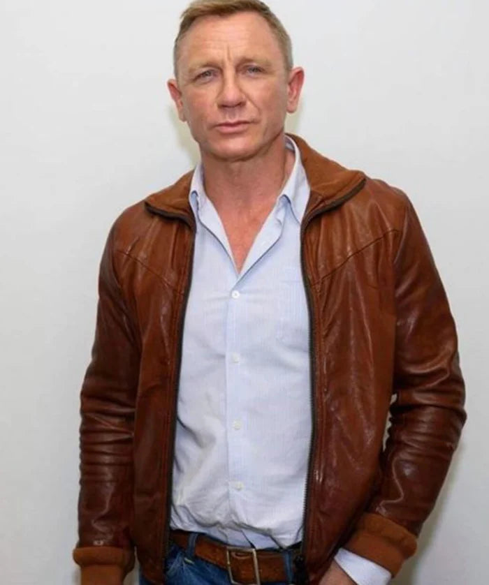 Brown Leather Jacket from Knives Out