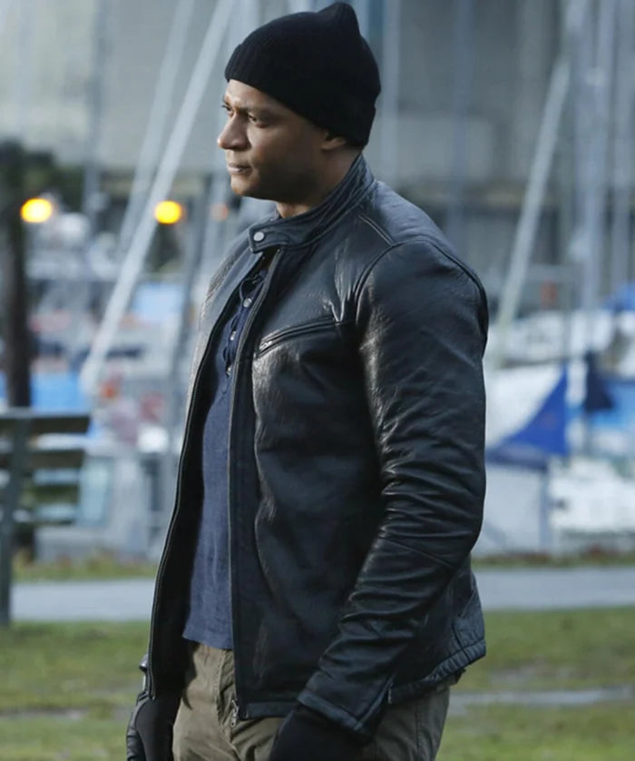David Ramsey The Flash Black Leather Jacket