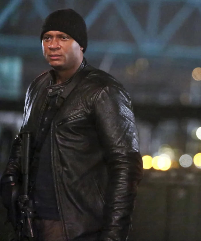 David Ramsey The Flash Black Leather Jacket