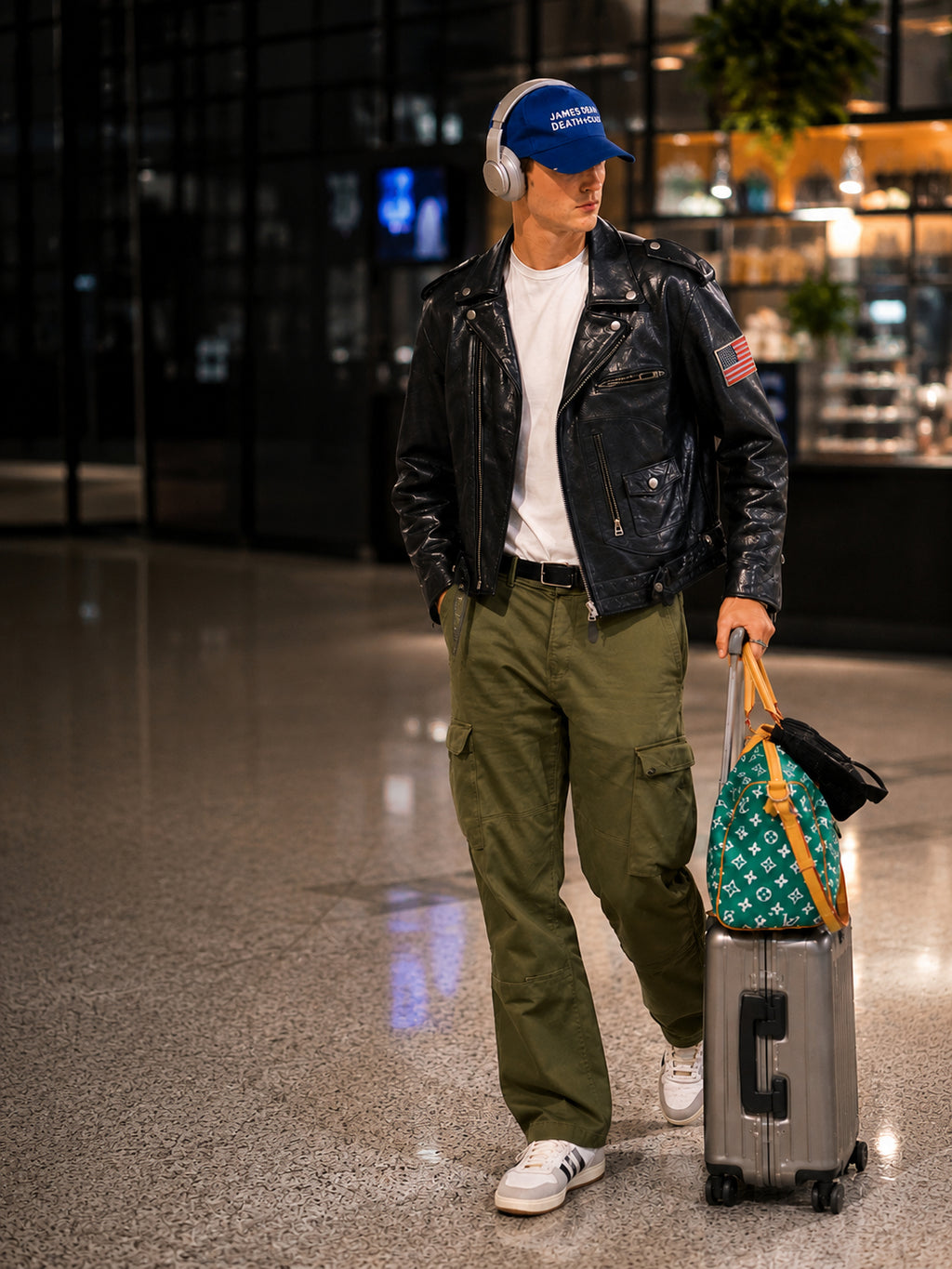 Jacob Elordi Black Leather Travel Jacket | Hollywood Jackets