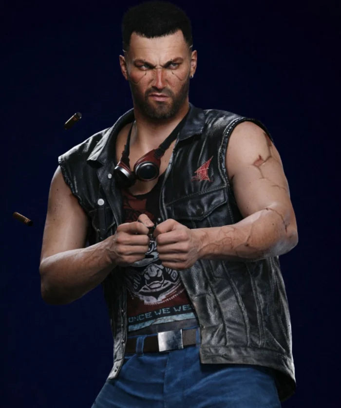 Cyberpunk 2077 V Nomad Black Leather Vest
