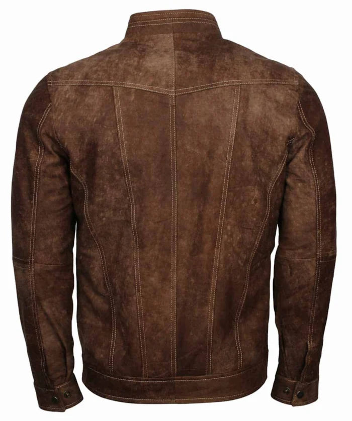 Dorus Men Brown Suede Leather Jacket