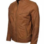 Dorus Men Tan Suede Leather Jacket