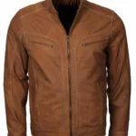 Dorus Men Tan Suede Leather Jacket