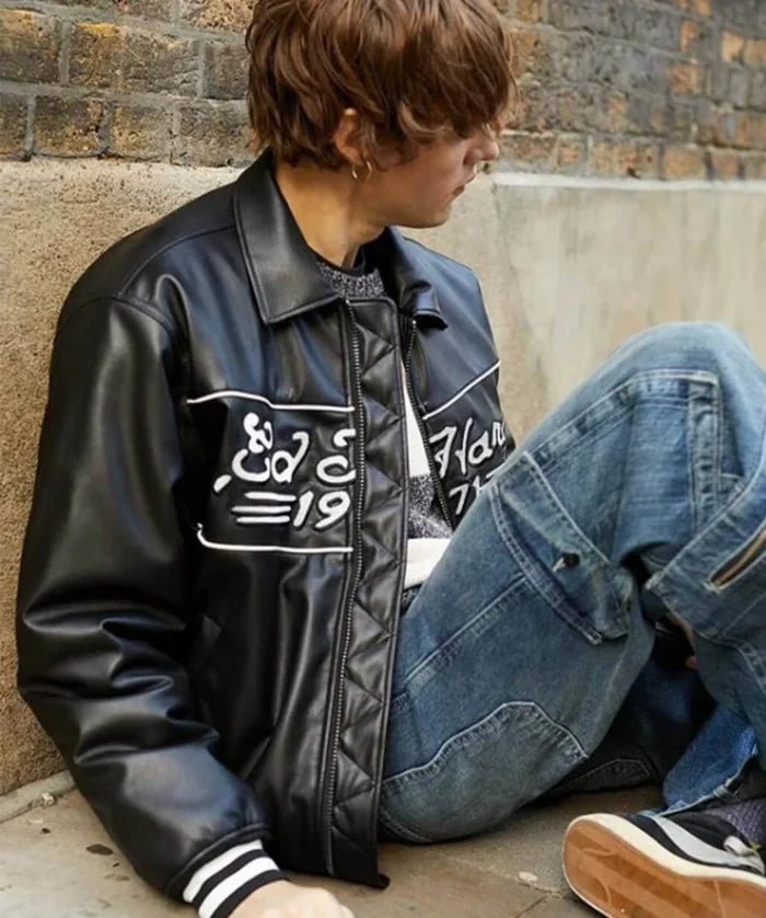 Premium Black Leather Jacket – Ed Hardy Inspired