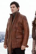 Hollywood Jackets Eleazar Breaking Dawn Part 2 Brown Leather Jacket