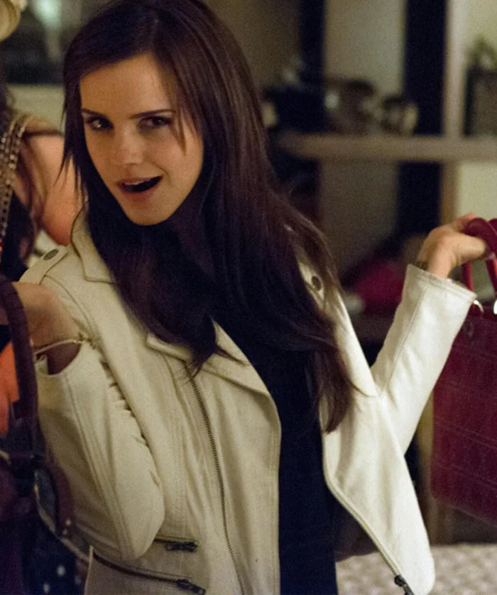 Hollywood Jacket Emma Watson The Bling Ring White Leather Jacket