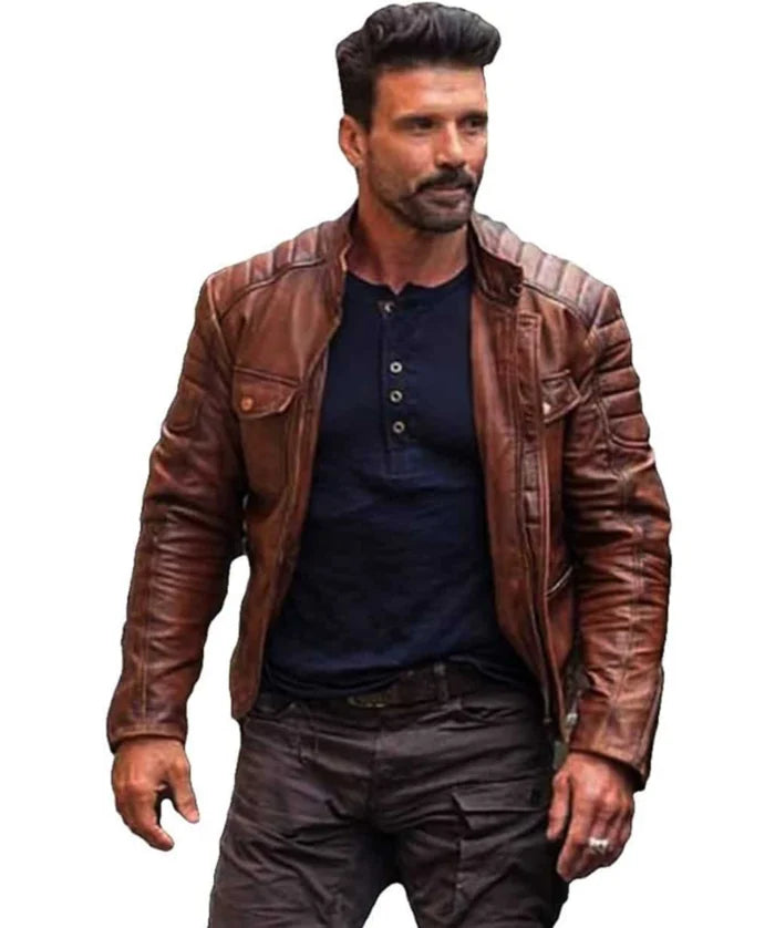 Boss Level Frank Grillo Brown Leather Jacket