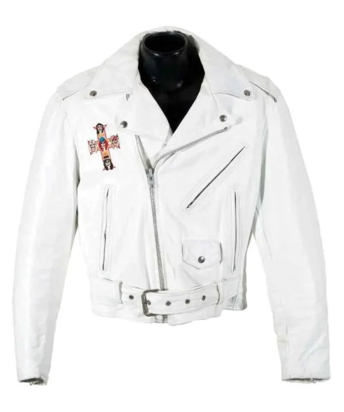 Hollywood Jackets Guns N’ Roses Paradise City Inspired White Leather Jacket
