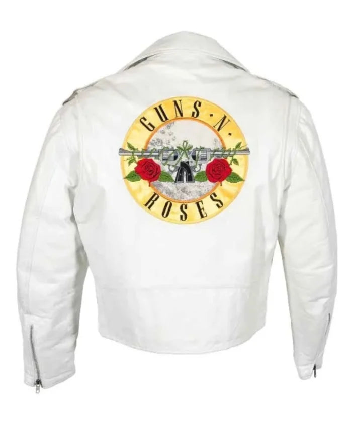 Hollywood Jackets Guns N’ Roses Paradise City Inspired White Leather Jacket