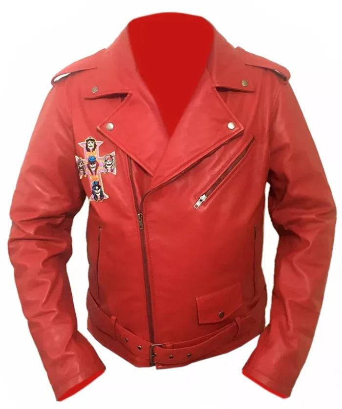 Guns N’ Roses Inspired Red Leather Jacket