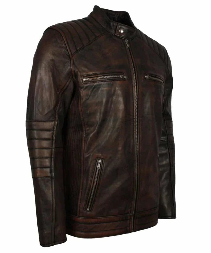Haemon Brown Biker Leather Jacket