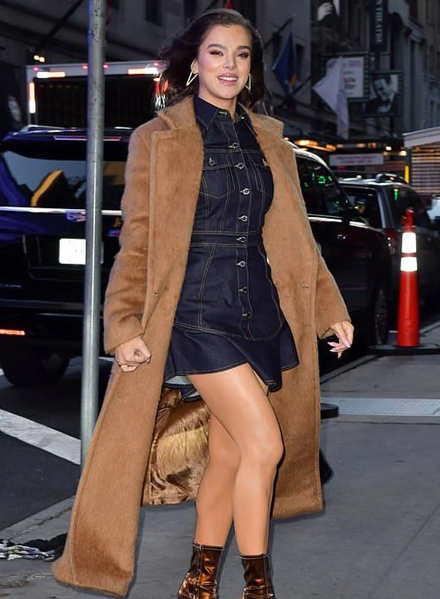 Hollywood Jackets Hailee Steinfeld Brown Suede Leather Coat
