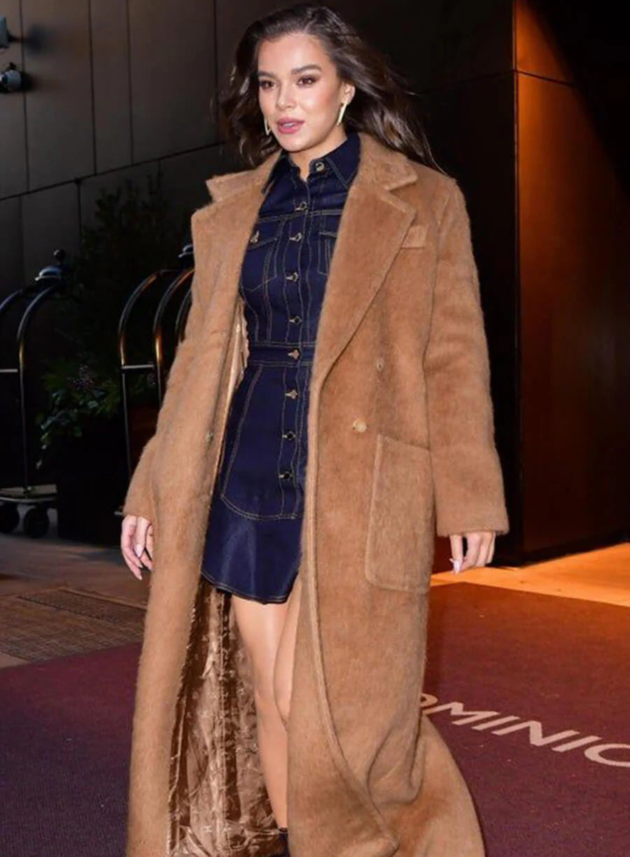Hollywood Jackets Hailee Steinfeld Brown Suede Leather Coat