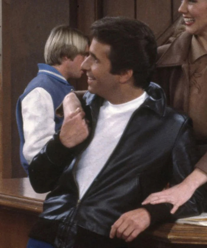Henry Winkler Happy Days 1974 Black Leather Jacket