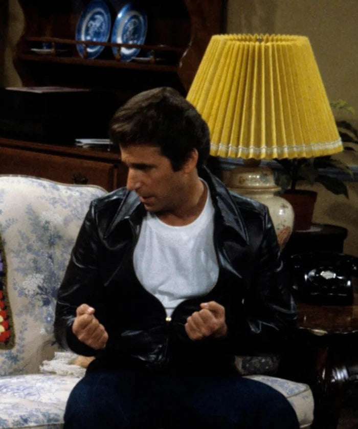 Henry Winkler Happy Days 1974 Black Leather Jacket