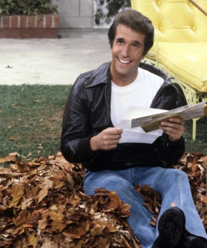 Henry Winkler Happy Days 1974 Black Leather Jacket