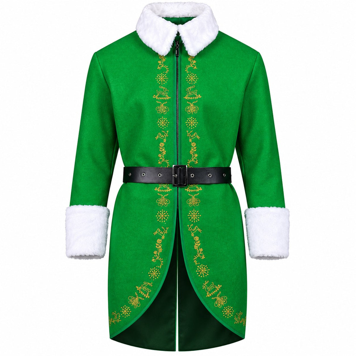 Hollywood Jacket Buddy the Elf Green Christmas Coat with Belt