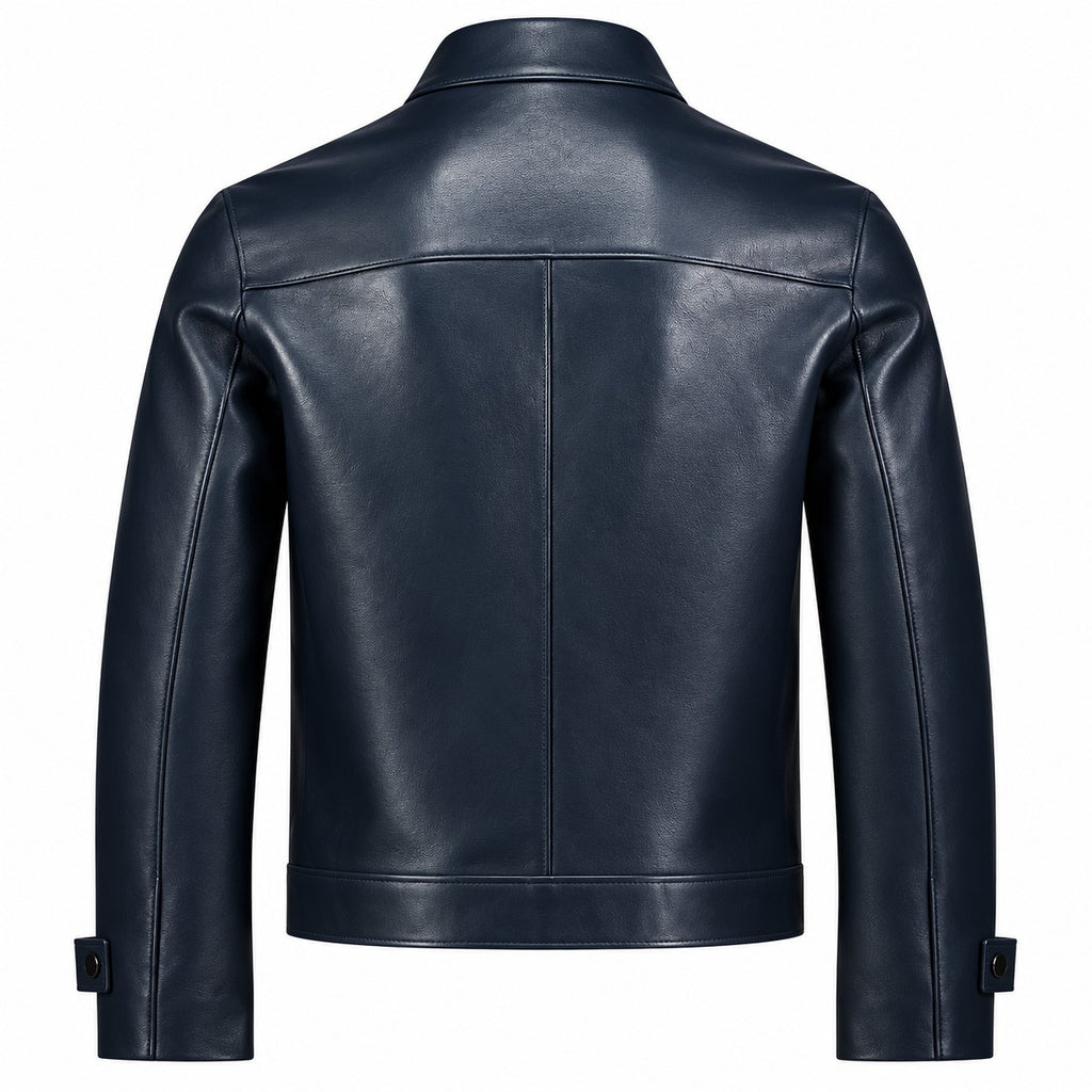 Hollywood Jacket Men's Navy Blue Button-Front Trucker Jacket - photo 2